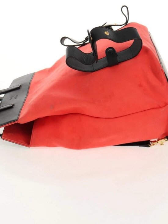 LOEWE Backpack Canvas Black Red Auth main image 14